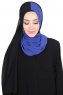 Ylva - Blå & Svart Praktisk Chiffon Hijab