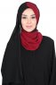 Ylva - Bordeaux & Svart Praktisk Chiffon Hijab