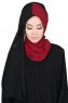 Ylva - Bordeaux & Svart Praktisk Chiffon Hijab