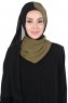 Ylva - Khaki & Svart Praktisk Chiffon Hijab