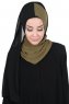 Ylva - Khaki & Svart Praktisk Chiffon Hijab