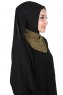 Ylva - Khaki & Svart Praktisk Chiffon Hijab