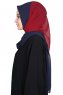 Ylva - Marineblå & Bordeaux Praktisk Chiffon Hijab
