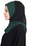 Ylva - Mørk Grønn & Svart Praktisk Chiffon Hijab