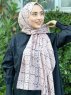 Zakiyah - Beige Mønstret Bomull Hijab