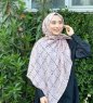 Zakiyah - Beige Mønstret Bomull Hijab