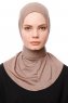 Zeliha - Mørk Taupe Praktisk Viskos Hijab