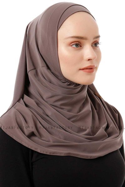Esma - Mørk Taupe Amira Hijab - Firdevs