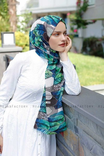 Kader - Grønn Mønstret Hijab - Sal Evi