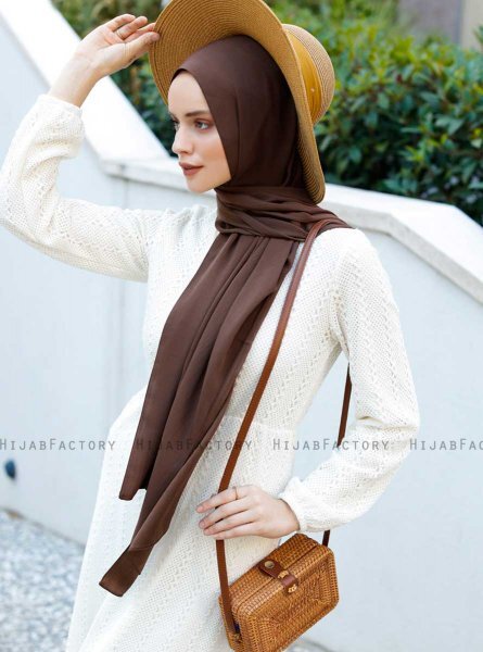 Emira - Mørkebrun Hijab - Sal Evi