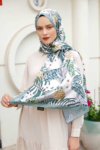 Ananas Mønstret Twill Hijab - Sal Evi