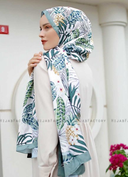 Ananas Mønstret Twill Hijab - Sal Evi