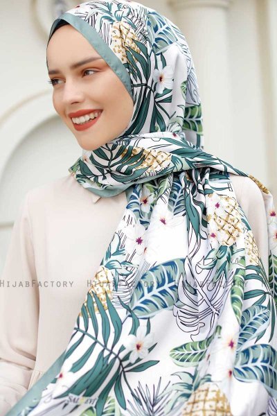 Ananas Mønstret Twill Hijab - Sal Evi