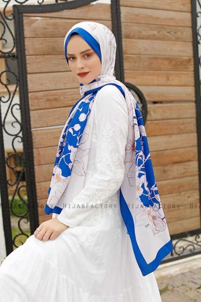 Orkide Mønstret Twill Hijab - Sal Evi