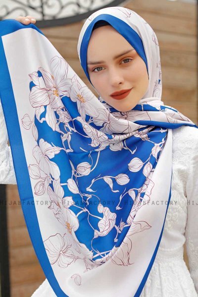 Orkide Mønstret Twill Hijab - Sal Evi