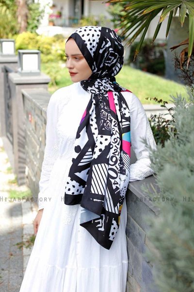 Memphis Mønstret Twill Hijab - Sal Evi