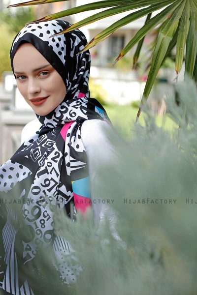 Memphis Mønstret Twill Hijab - Sal Evi
