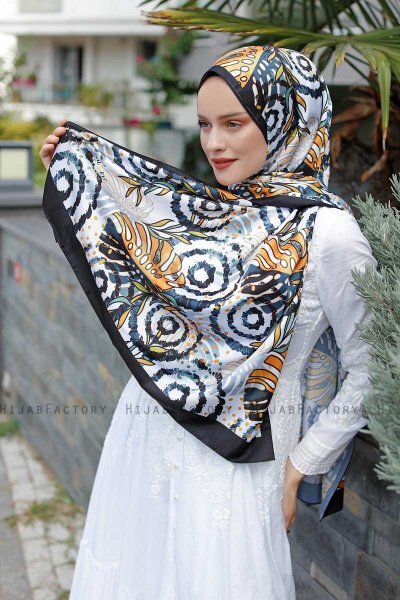 Palme Mønstret Twill Hijab - Sal Evi
