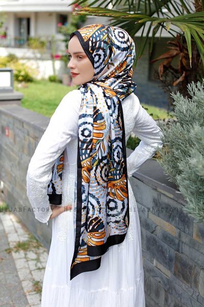 Palme Mønstret Twill Hijab - Sal Evi