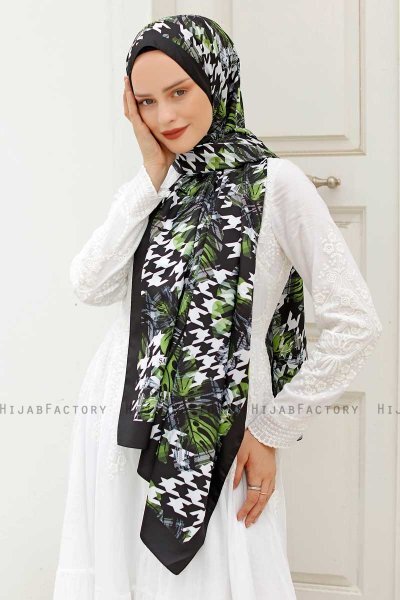 Skog Mønstret Twill Hijab - Sal Evi