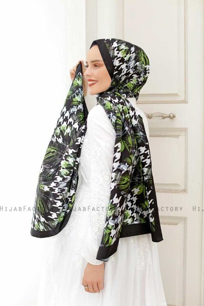 Skog Mønstret Twill Hijab - Sal Evi