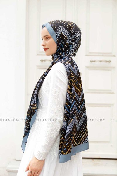 Ethnic Mønstret Twill Hijab - Sal Evi