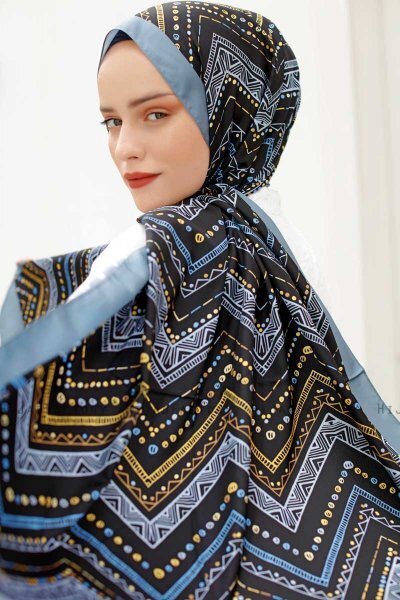 Ethnic Mønstret Twill Hijab - Sal Evi