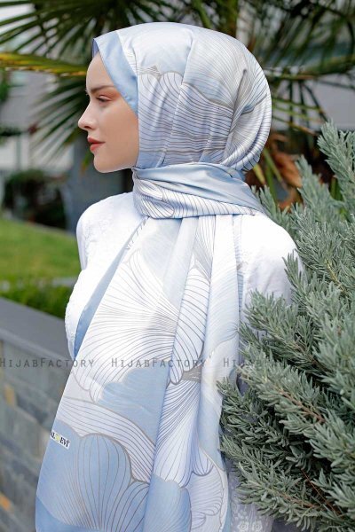 Blue Forest Mønstret Twill Hijab - Sal Evi