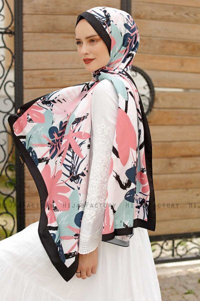 Garden Mønstret Twill Hijab - Sal Evi