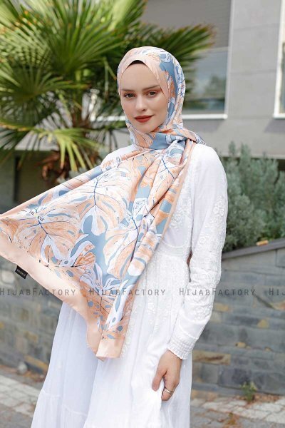 Tropic Mønstret Twill Hijab - Sal Evi
