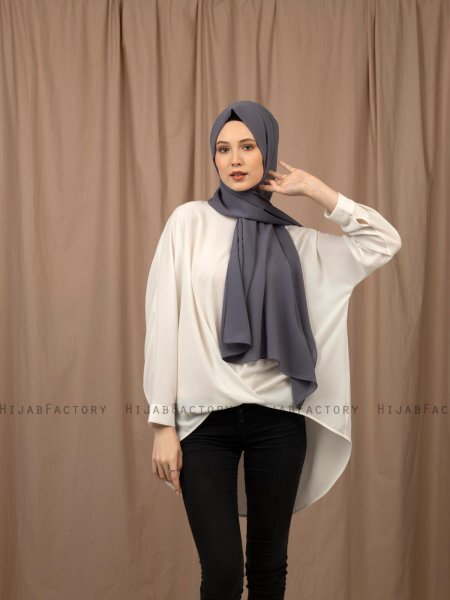 Yildiz - Antrasitt Crepe Chiffon Hijab
