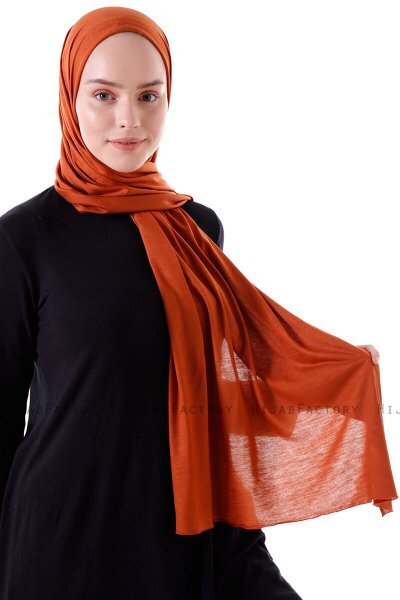 Seda - Mursteinsrød Jersey Hijab - Ecardin