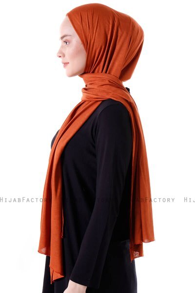 Seda - Mursteinsrød Jersey Hijab - Ecardin