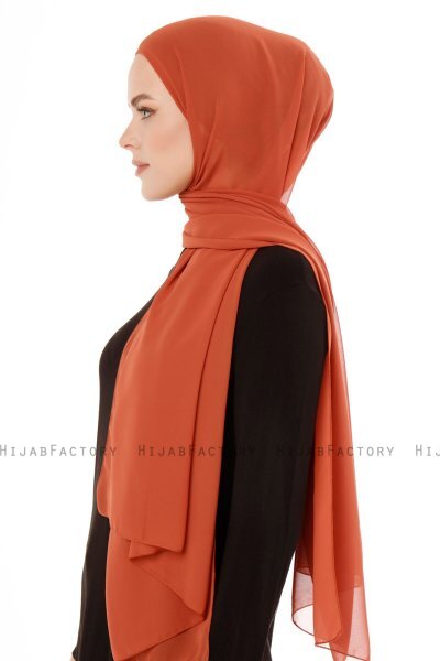 Derya - Mursteinsrød Praktisk Chiffon Hijab
