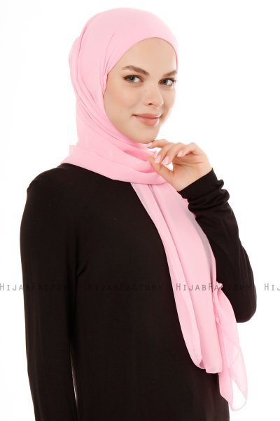 Derya - Rosa Praktisk Chiffon Hijab