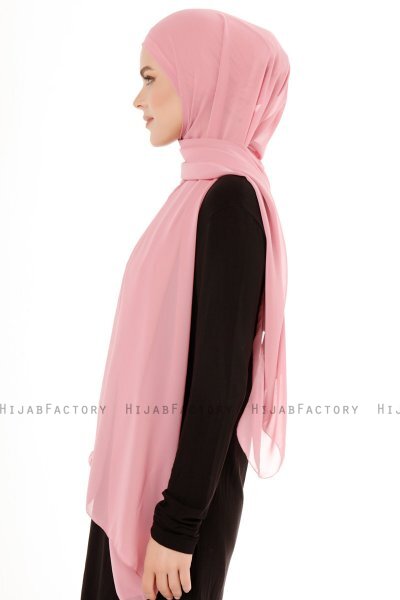 Derya - Mørk Rosa Praktisk Chiffon Hijab