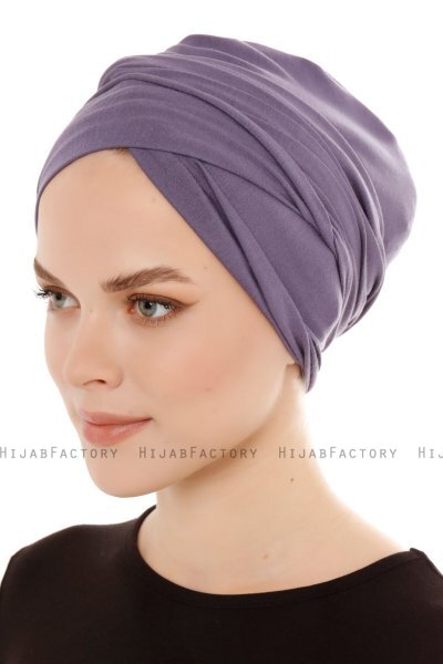 Belinay - Mørk Lilla Turban - Ecardin
