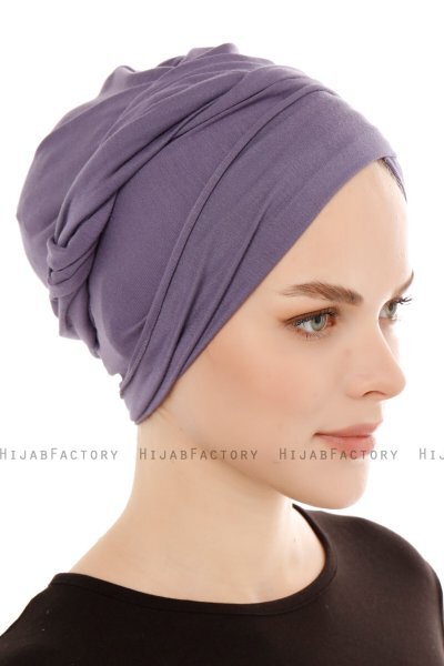 Belinay - Mørk Lilla Turban - Ecardin