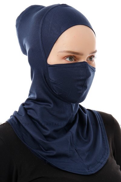 Damla - Marineblå Ninja Hijab Maske Undersjal