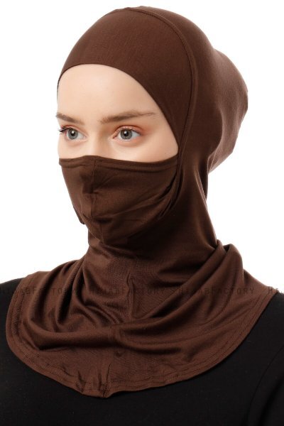 Damla - Brun Ninja Hijab Maske Undersjal