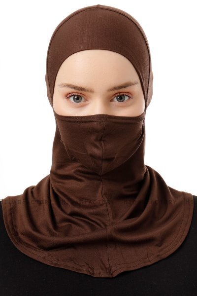 Damla - Brun Ninja Hijab Maske Undersjal