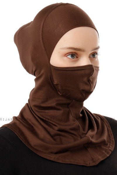 Damla - Brun Ninja Hijab Maske Undersjal