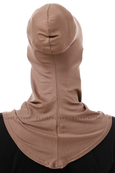 Damla - Mørk Taupe Ninja Hijab Maske Undersjal