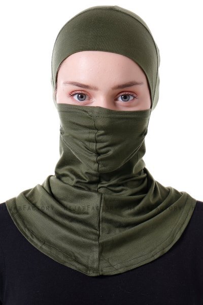 Damla - Khaki Ninja Hijab Maske Undersjal