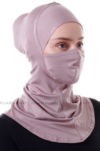 Damla - Steingrå Ninja Hijab Maske Undersjal