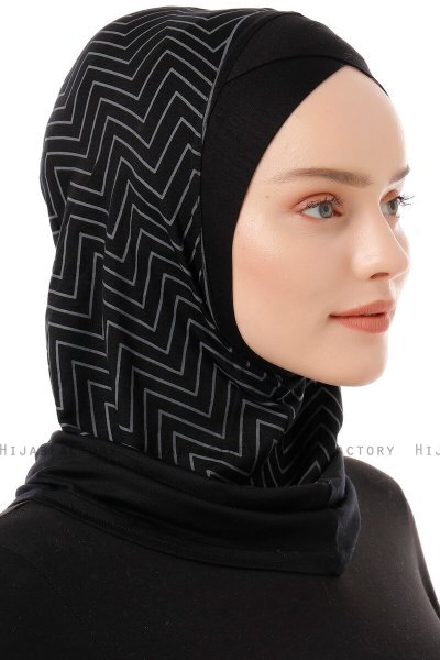Silva Cross - Svart & Lysegrå One-Piece Al Amira Hijab
