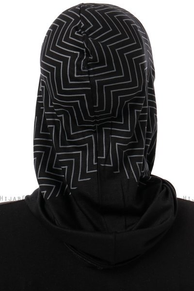 Silva Cross - Svart & Lysegrå One-Piece Al Amira Hijab