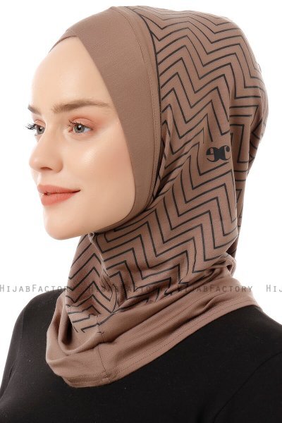 Silva Cross - Mørk Taupe One-Piece Al Amira Hijab
