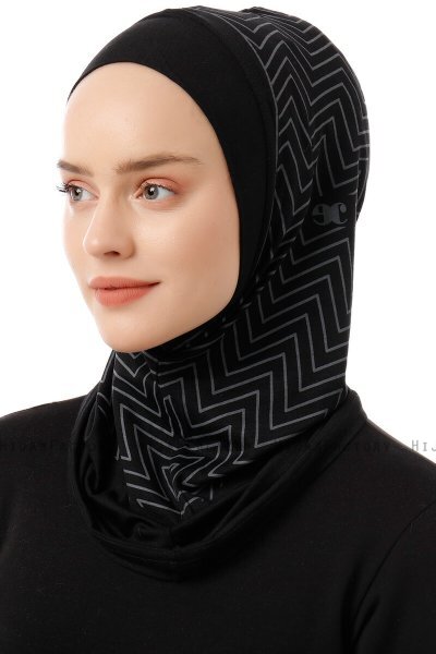 Silva Plain - Svart & Lysegrå One-Piece Al Amira Hijab