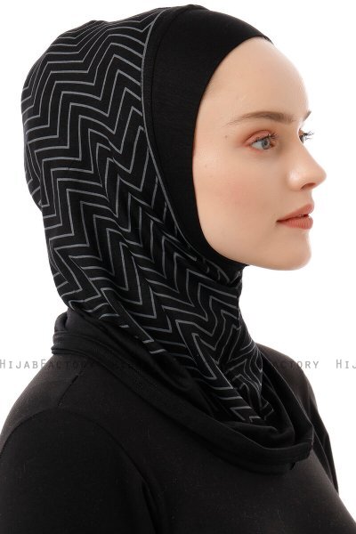 Silva Plain - Svart & Lysegrå One-Piece Al Amira Hijab